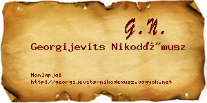 Georgijevits Nikodémusz névjegykártya